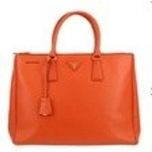 Prada Galleria Saffiano Leather Handbag Orange Gold Hardware Tote Bag BN1874